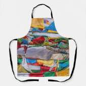 チベットの風景と祈りの言葉フラグ – ヒマラヤ エプロン (正面)