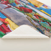 チベットの風景と祈りの言葉フラグ – ヒマラヤ シェルパブランケット (3/4)