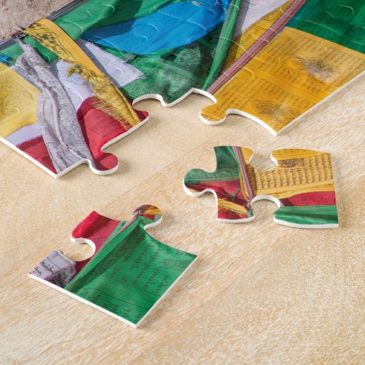 チベットの風景と祈りの言葉フラグ – ヒマラヤ ジグソーパズル (側面)