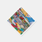 チベットの風景と祈りの言葉フラグ – ヒマラヤ スタンダードカクテルナプキン (角)