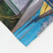 チベットの風景と祈りの言葉フラグ – ヒマラヤ フリースブランケット (角)