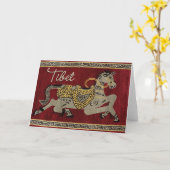 チベットの馬の幸せなカード カード (黄色い花)