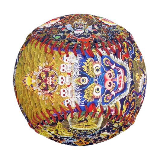 チベットカッコいいのタンカ山高の死んだ神のタトゥーアート 野球ボール (正面)