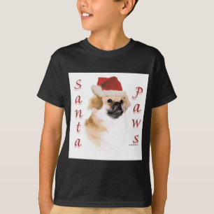 チベットスパニエル犬サンタポーズ Tシャツ
