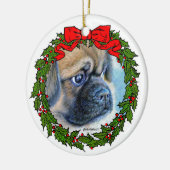 チベットスパニエル犬スケッチバイグレンダS.ハーラン セラミックオーナメント (左)