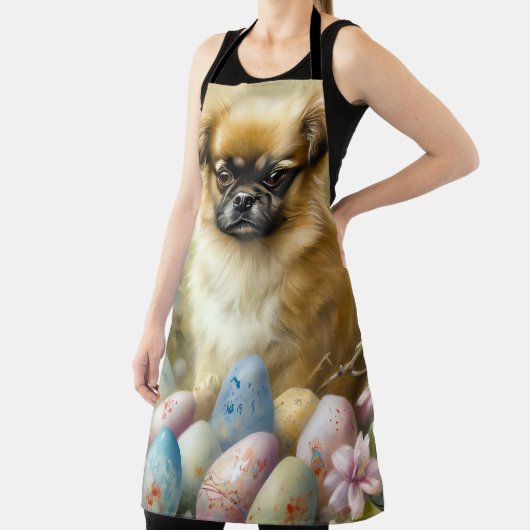 チベットスパニエル犬ドッグイースターエッグホリデイ エプロン (インサイチュ)