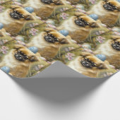 チベットスパニエル犬ドッグイースターエッグホリデイ ラッピングペーパー (角)