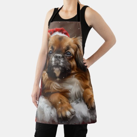 チベットスパニエル犬ドッグクリスマスフェスティバル エプロン (インサイチュ)