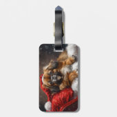 チベットスパニエル犬ドッグクリスマスフェスティバル ラゲッジタグ (裏面縦)