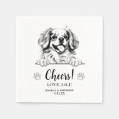 チベットスパニエル犬ドッグスケッチパーソナライズされた応援 スタンダードカクテルナプキン (正面)