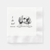 チベットスパニエル犬ドッグパーソナライズされたスケッチ私もする 縁ありカクテルナプキン (正面)