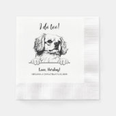 チベットスパニエル犬ドッグパーソナライズされたスケッチ私もする 縁ありカクテルナプキン (正面)