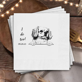 チベットスパニエル犬ドッグパーソナライズされたスケッチ私もする 縁ありカクテルナプキン