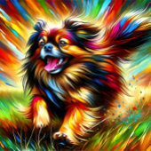 チベットスパニエル犬ドッグポートレートアクリルアートプリントドッグ ジグソーパズル