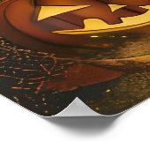 チベットスパニエル犬ハロウィン不気味 ポスター (角)