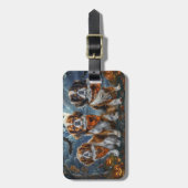 チベットスパニエル犬ハロウィン不気味 ラゲッジタグ (正面縦)