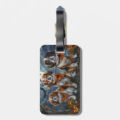 チベットスパニエル犬ハロウィン不気味 ラゲッジタグ (裏面縦)