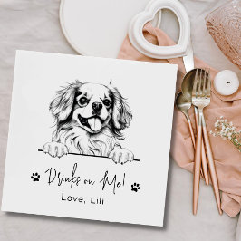 チベットスパニエル犬パーソナライズされたドッグオンミー スタンダードカクテルナプキン