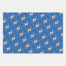 チベットスパニエル犬ラッピング紙フラットシートセット3