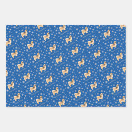 チベットスパニエル犬ラッピング紙フラットシートセット3 ラッピングペーパーシート