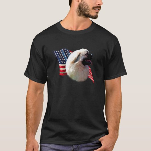 チベットスパニエル犬国旗 Tシャツ (正面)