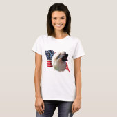 チベットスパニエル犬国旗 Tシャツ (正面フル)