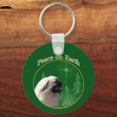 チベットスパニエル犬平和 キーホルダー (正面)