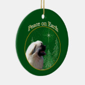 チベットスパニエル犬平和 セラミックオーナメント (右)