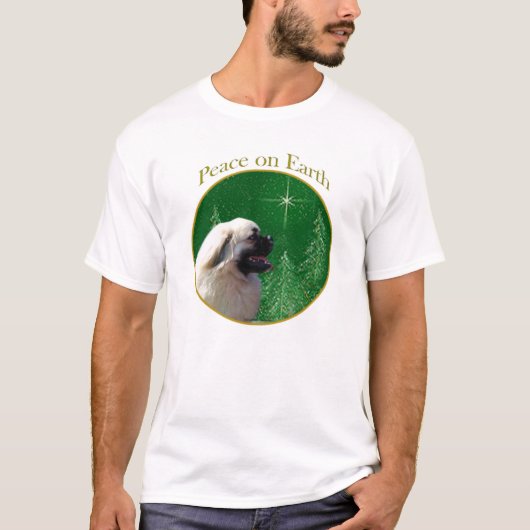 チベットスパニエル犬平和 Tシャツ (正面)