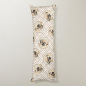 チベットスパニエル犬絵を描のクリームとホワイトドッグアート ボディピロー (裏面 (縦))