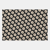 チベットスパニエル犬絵を描のクリームとホワイトドッグアート ラッピングペーパーシート (正面3)