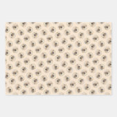 チベットスパニエル犬絵を描のクリームとホワイトドッグアート ラッピングペーパーシート (正面)