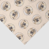 チベットスパニエル犬絵を描のクリームとホワイトドッグアート 薄葉紙 (詳細)