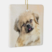チベットスパニエル犬絵画ズキュートオリジナルドッグアート セラミックオーナメント (右)