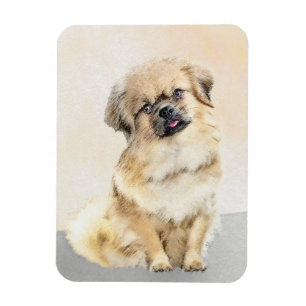 チベットスパニエル犬絵画ズキュートオリジナルドッグアート マグネット