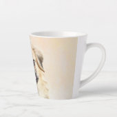 チベットスパニエル犬絵画ズ – かわいいオリジナルドッグアート カフェラテマグ (右)