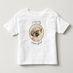 チベットスパニエル犬絵画ズ – かわいいオリジナルドッグアート トドラーTシャツ