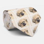 チベットスパニエル犬絵画ズ – かわいいオリジナルドッグアート ネクタイ (ロール)