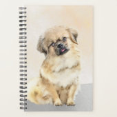 チベットスパニエル犬絵画ズ – かわいいオリジナルドッグアート プランナー手帳 (正面)