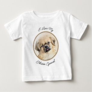 チベットスパニエル犬絵画ズ – かわいいオリジナルドッグアート ベビーTシャツ