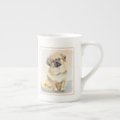 チベットスパニエル犬絵画ズ – かわいいオリジナルドッグアート ボーンチャイナマグカップ (右)