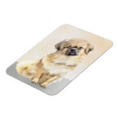 チベットスパニエル犬絵画ズ – かわいいオリジナルドッグアート マグネット (左側)