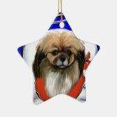 チベットスパニエル犬 セラミックオーナメント (右)