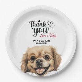 チベットスパニエル犬 ペーパープレート