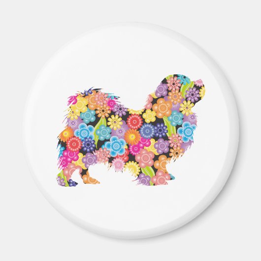 チベットスパニエル犬 マグネット (正面)