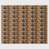 チベットテリアとハートバラバレンタインデー ラッピングペーパー (フラット)