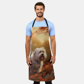 チベットテリアイン紅葉秋インスパイア エプロン (着用した状態)