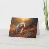 チベットテリアイン紅葉秋インスパイア カード (正面)