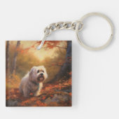 チベットテリアイン紅葉秋インスパイア キーホルダー (裏面)
