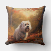 チベットテリアイン紅葉秋インスパイア クッション (正面)